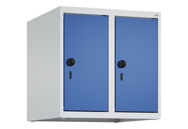 C+P kastopzet Classic PLUS, bovenkast, 7035/5010, veiligheidsdraaisluiting, 500x500x500mm, 2 vakken, 080090-29 S10003