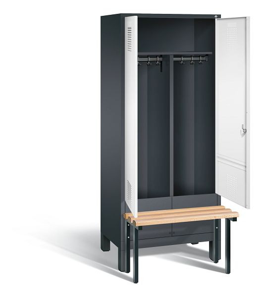 C+P zwart wit locker Evolo, H1850xW810xD815mm, kleur: zwart grijs / verkeerswit, 48032-22 S10082