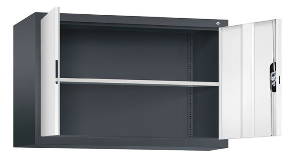 C+P bovenkast Acurado, H790xB1200xD400mm, kleur: zwartgrijs / verkeerswit, verzonken handgreep, 9465-000 S10153