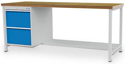 Bedrunka + Hirth box werkbank serie 2000 R18-24, 2x300 mm, lade volledig uittrekbaar 100%, 2000 x 750 x 859 mm, 03.19.10V