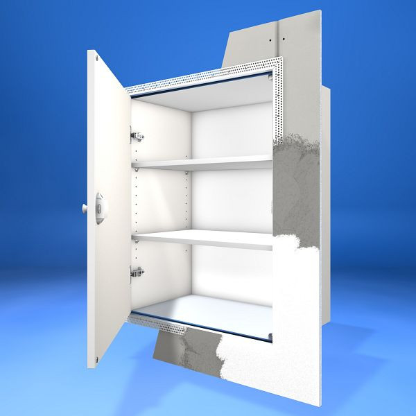 Wellhöfer kniewanddeur met corpus, 2 legplanken, design gelijk met de wand met PushLock-sluiting, wandopening 60 x 80 cm, corpusdiepte: 40 cm, 525