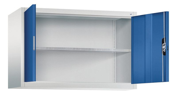 C+P bovenkast Acurado, H790xB1200xD400mm, kleur: lichtgrijs / gentiaanblauw, verzonken handgreep, 9465-009 S10065