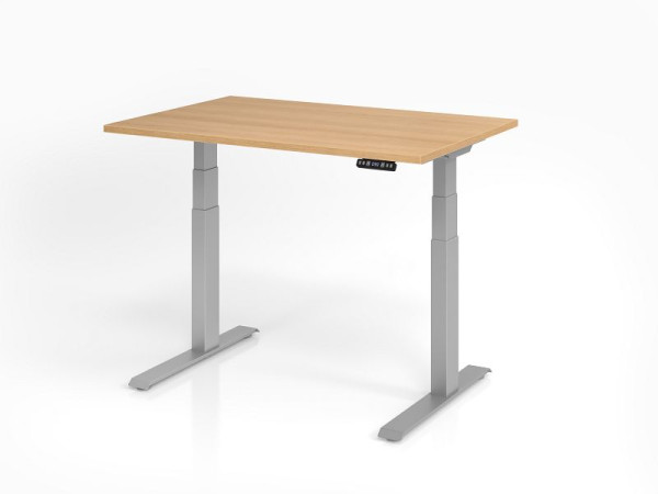 Hammerbacher bureau XDKB12, 120 x 80 cm, blad: eikenhout, 25 mm dik, ABS dikke rand, rechthoekige vorm, VXDKB12/E/S