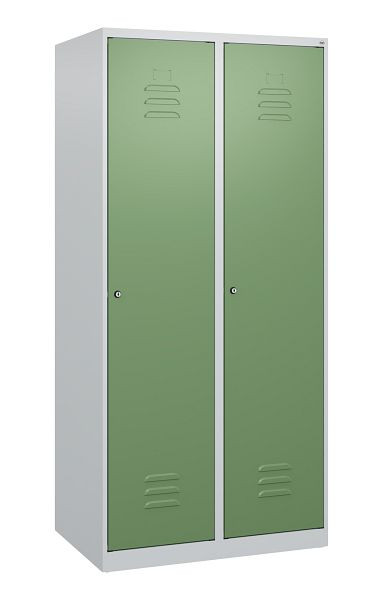 C+P luierkluis Classic PLUS met middenwand, 2 vakken, 1700x800x500mm, 7035/6011, cilindersloten, 0800007-22F S10019
