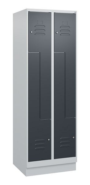 C+P Z-Spind Classic PLUS, Sockel, 4 Abteile, 1800x600x500mm, 7035/7016, Zylinderschlösser, 0800237-204 S10023