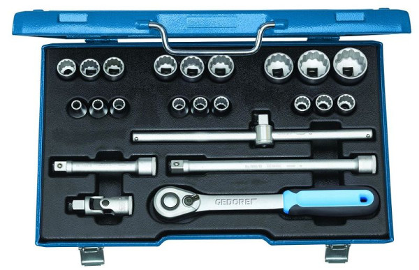 GEDORE dopsleutelset 1/2", 23-delig, 12-kant UD-profiel, 2545845