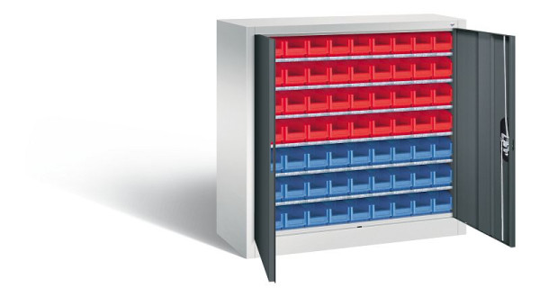 C+P tijdschriftenkast serie 13, H1000xB1000xD420mm, kleur: lichtgrijs / antracietgrijs, 133944-24 S10014