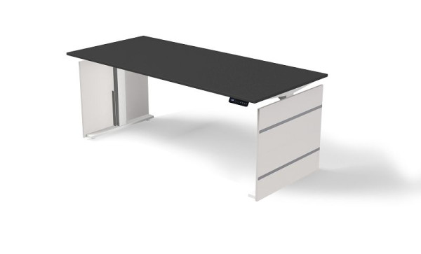 Kerkmann sta-/zittafel B 1800 x D 800 mm, elektrisch in hoogte verstelbaar van 720-1200 mm, vorm 4, kleur: antraciet, 10383813
