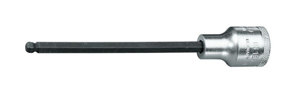 GEDORE schroevendraaierbit 1/2'' met kogelkop voor binnenzeskantschroeven, lang, 6 mm, 6162810