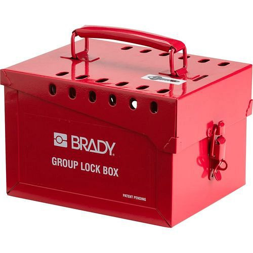DENIOS Grote groepsslotkast van staal, rood, 309072