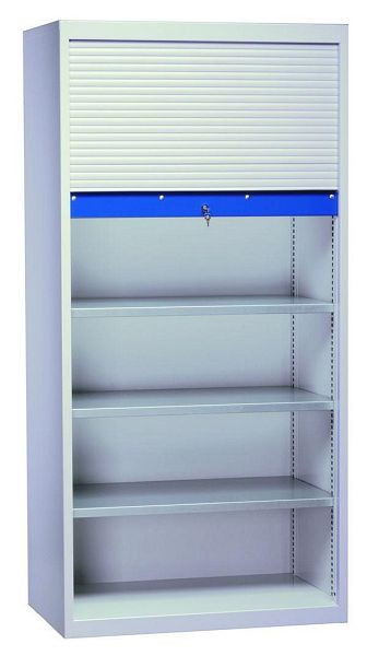 KLW rolluikkast, 1950 x 950 x 425 mm, kunststof rolluik lichtgrijs, afsluitbaar, 4 verstelbare legborden verzinkt, 7RN-LE1950RK-0194XRB