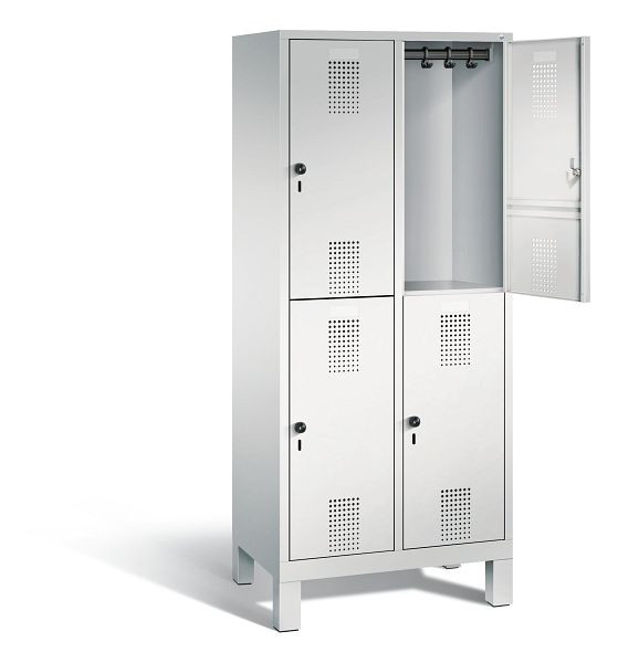 C+P locker dubbeldekker Evolo, H1850xW810xD500mm, kleur: lichtgrijs, 48310-22 S10012