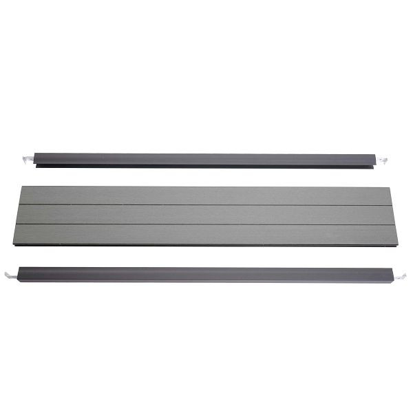 Mendler eindset voor WPC zichtscherm Sarthe, eindprofiel windbescherming, aluminium paal, 90cm, grijs, 76264