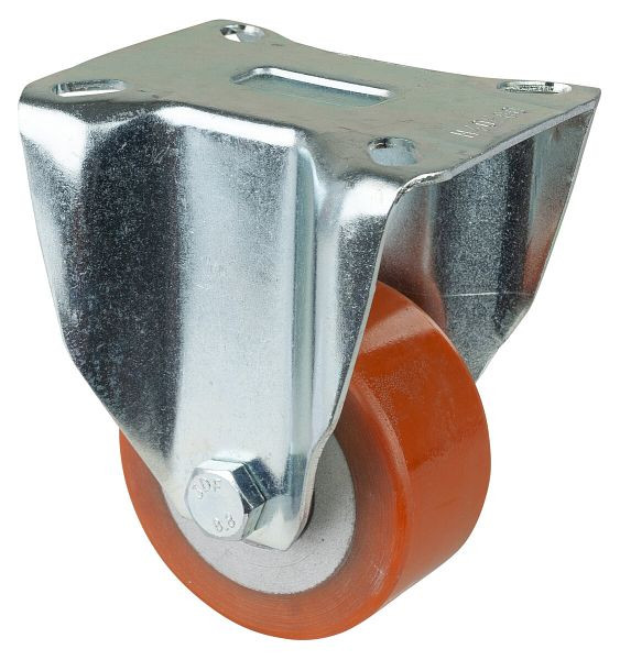 BS Rollen Zwaarlastwiel, bokwiel, wielbreedte 40 mm, wiel-Ø 80 mm, draagvermogen 250 kg, polyurethaan gegoten 95 Shore A, aluminium, kogellager, N110.B90.081