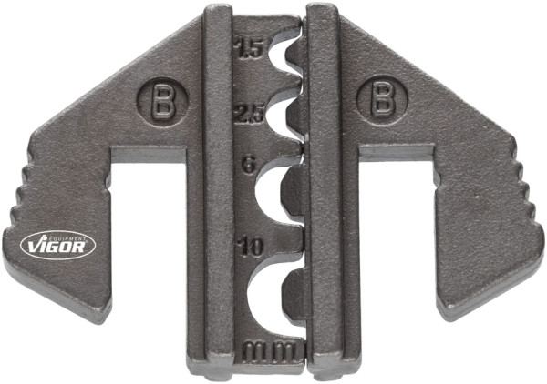 VIGOR krimpinzet B: voor gesloten, ongeïsoleerde kabelschoenen van 1,5, 2,5, 6,0, 10 mm2, V2499-B