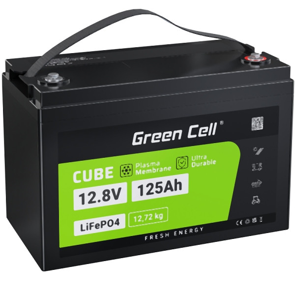 Green Cell LiFePO4 1600Wh accu Lithium-ijzerfosfaat accu 125Ah, CAV13