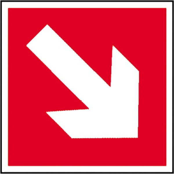 Stone HGS brandbeveiligingsbord, richting naar boven, naar beneden, 200 x 200 mm / aluminium, reliëf, niet fotoluminescerend, 11.2729