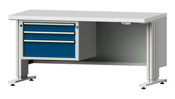 ANKE werkbanken werktafel LIFT met onderstel, model 603 VL, 1500 x 800 x 740-1140 mm, RAL 7035/5010, KSP 40 mm, 405.271