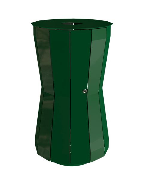 Renner staande afvalbak ca. 80 L in stijlvol design, thermisch verzinkt en gepoedercoat, mosgroen, 7098-00PB 6005