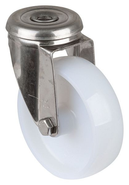 BS rollen RVS transportrol, wielbreedte 30 mm, wiel-Ø 100 mm, draagvermogen 130 kg, loopvlak/wiellichaam kunststof, glijlager, H101.A90.100