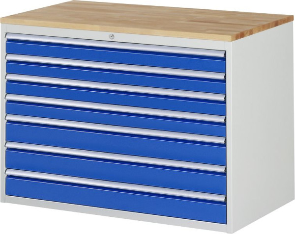 RAU ladekast serie 7000, B1145 x D650 x H825mm, laden: 4xH90, 3xH120 mm, massief beukenhouten blad, dikte 25mm, 03-XXL5.17A-B.11