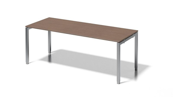 Bisley Cito bureau, 650-850 mm in hoogte verstelbaar U-frame, H 19 x B 2000 x D 800 mm, walnoot/zilver, DUH2008WN355