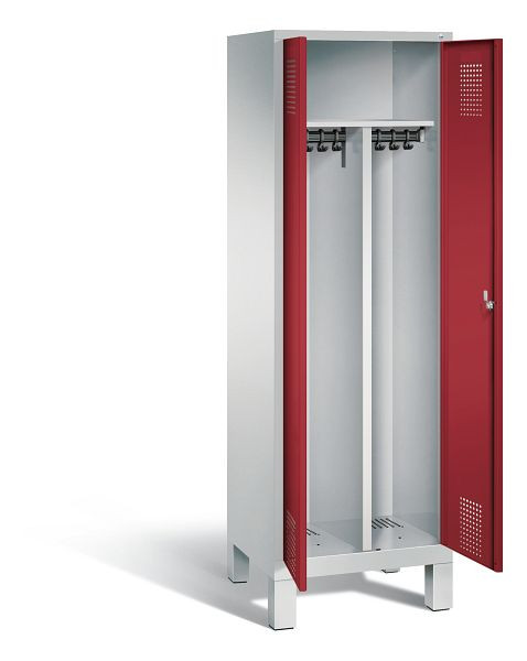 C+P zwart wit kastje Evolo, H1850xW610xD500mm, kleur: lichtgrijs/robijnrood, 48012-20 S10175
