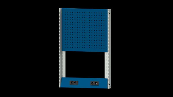 ANKE werkbanken basisstructuur systeemopbouw, 803 x 107 x 1200 mm, RAL 7035/5010, dubbele mof en dubbele perslucht met snelkoppelingen, 340.358
