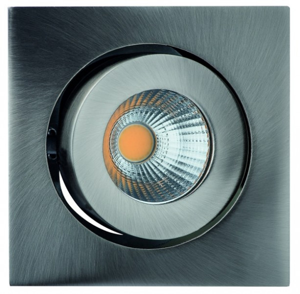 rutec Projekt RINCA COB LED - inbouwspot 40° draaibaar, 360° draaibaar, vierkant, 350mA, 8W, IP20, 2700K, CRI90 - ijzer geborsteld, PEG675UWWOK