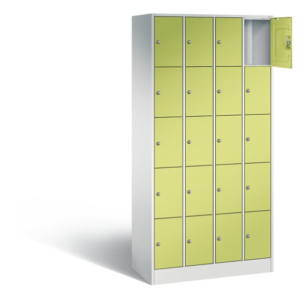 C+P lockerkast serie 8070, H1950xB900xD480mm, kleur: lichtgrijs / virid groen, 80700-40 S10403