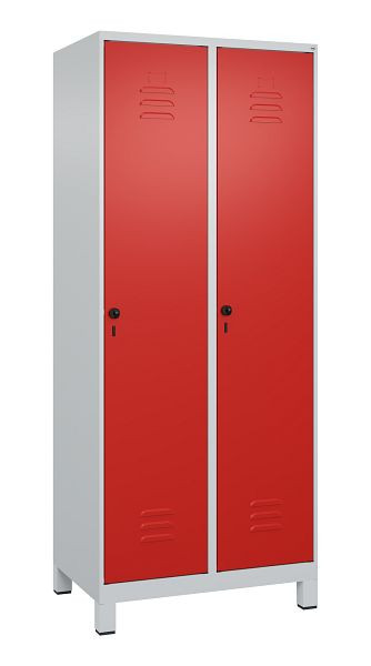 C+P luierkluis Classic PLUS met middenwand, voeten, 2 vakken, 1950x800x500mm, 7035/3020, veiligheidsdraaigrendel, 080010-22F S10008