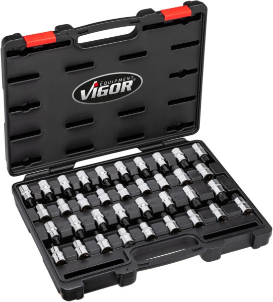 VIGOR schroevendraaierbitset, M5 - M16, T20 - T70, aantal gereedschappen: 36, V2496
