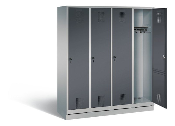 C+P kleerkast Evolo, H1800xB1590xD500mm, kleur: wit aluminium / antracietgrijs, 48020-42 S10617