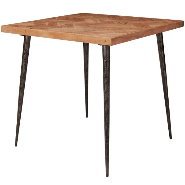 Wohnling eettafel LODI 80x76x80 cm massief acaciahout / metaal industrieel, WL5.633