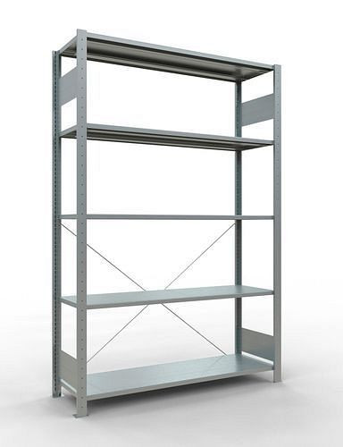 Schulte legbord, basisveld, 5 opbergniveaus, kruisschoor, vakbelasting 150 kg, 1360 x 436 x 2000 mm, 278711
