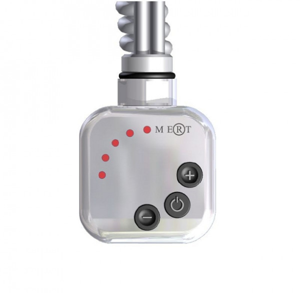 MERT KMX1 controller met verwarmingselement 400 watt, chroom, met spiraalkabel en stekker, KMX1-chrom-400W-MSS