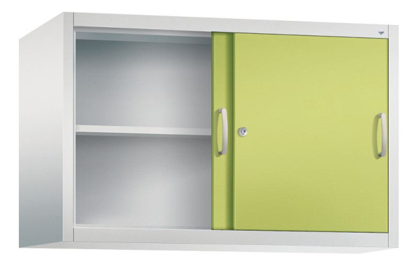 C+P opzetkast Acurado, H790xB1200xD500mm, kleur: lichtgrijs / viridine groen, beugelgreep, 2 niveaus, 2055-00 S10102