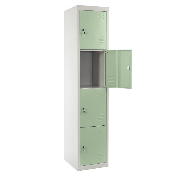 Mendler locker Boston T163, lockerkast locker voor waardevolle spullen, metaal 180x38x45cm, groen, 43331