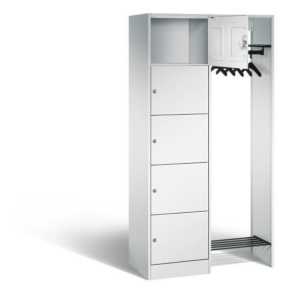 C+P open garderobe serie 8070, H1950xW960xD480mm, kleur: lichtgrijs, 82700-00 S10000
