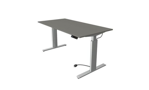 Kerkmann zit/sta tafel Move 3 zilver, B 1600 x D 800 mm, elektrisch in hoogte verstelbaar van 720-1200 mm, grafiet, 10232812