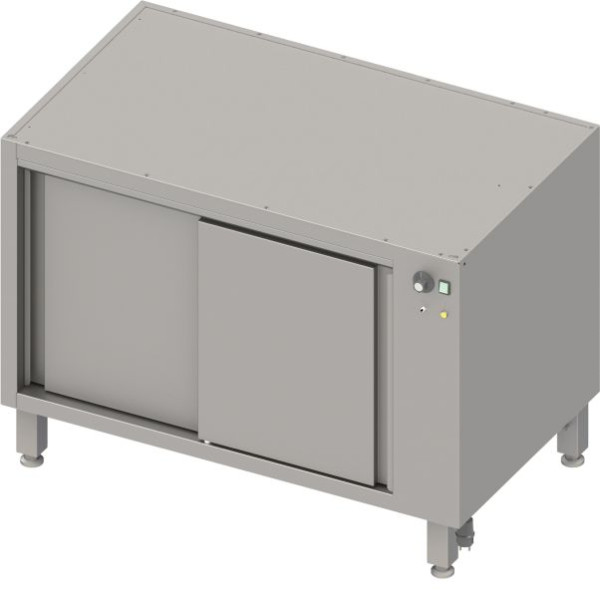 Stalgast RVS doorgeef verwarmde onderkast box versie 2.0, voor poten/onderstel, met schuifdeuren 1500x540x660 mm, BX15581