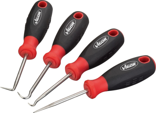 VIGOR mini-hakenset, 130 mm, aantal gereedschappen: 4, V4663