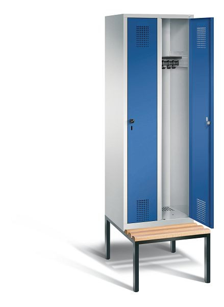 C+P garderobe Evolo, H2090xW610xD815mm, kleur: lichtgrijs / gentiaanblauw, 48050-20 S10010