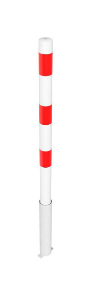 Schake afzetpaal, stalen buis Ø 60 x 2,5 mm, afneembaar zonder sluiting, thermisch verzinkt en wit gecoat, 460HB