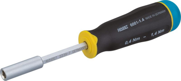 Hazet momentschroevendraaier, Nm min-max: 0,4 - 1,4 Nm, tolerantie: 15%, holle zeskant 6,3 (1/4 inch), aantal gereedschappen: 3, 6001-1.4/3