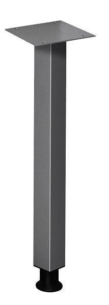 Hammerbacher steunpoot STFQ vierkant, kleur: grafiet, vierkante buis 60 x 60 cm, met schroefplaat, in hoogte verstelbaar van 65,5 - 78,5 cm, VSTFQ/G
