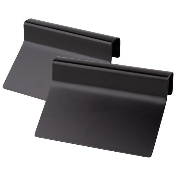 APS etiketten, set van 2, 8 x 1,5 cm, hoogte: 5,5 cm, metaal, zwart, 11719