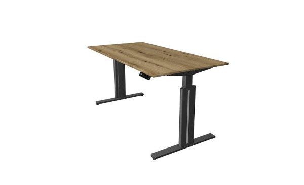 Kerkmann zit-statafel B 1600 x D 800 mm, elektrisch in hoogte verstelbaar van 720-1200 mm, geheugenfunctie, 4 hoogtes, eiken, 10323555