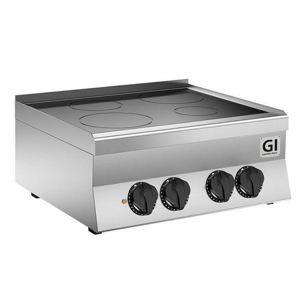Gastro-Inox 650 &quot;High Performance&quot; keramische kookplaat met 4 kookzones 145mm + 180mm + 2x 220mm, 70cm, tafelmodel, 160.025