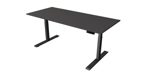 Kerkmann sta-/zittafel B 1800 x D 800 mm, antraciet, elektrisch in hoogte verstelbaar van 630 - 1270 mm, antraciet/antraciet, 10271913